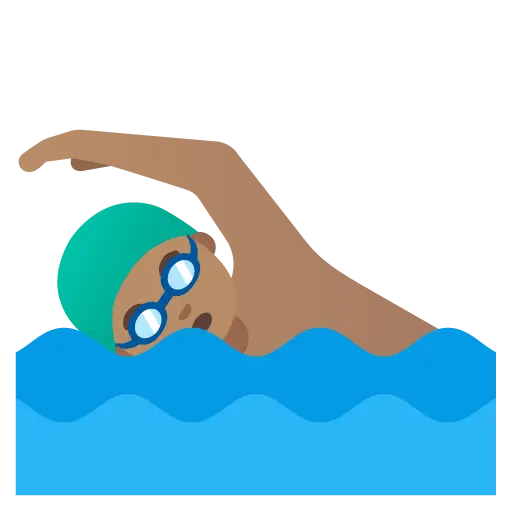 Man Swimming: Medium Skin Tone