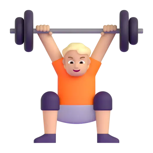 Person Lifting Weights: Medium-Light Skin Tone