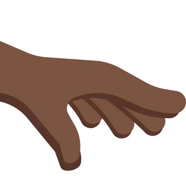 Palm Down Hand: Dark Skin Tone