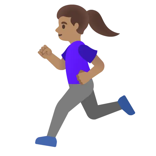 Woman Running: Medium Skin Tone