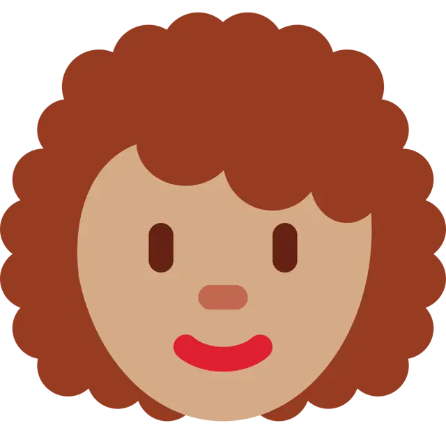 Woman: Medium Skin Tone, Curly Hair