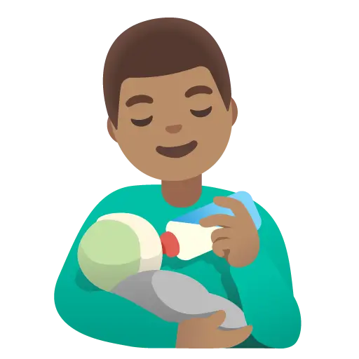 Man Feeding Baby: Medium Skin Tone