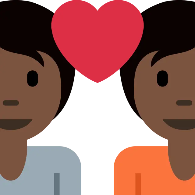 Couple With Heart: Dark Skin Tone