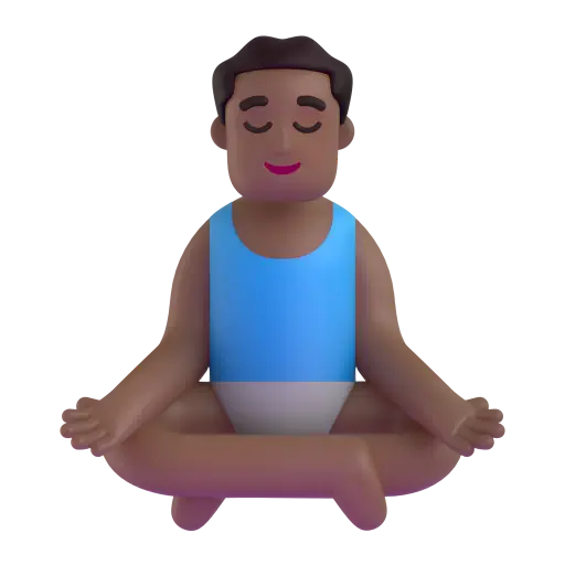 Man in Lotus Position: Medium-Dark Skin Tone