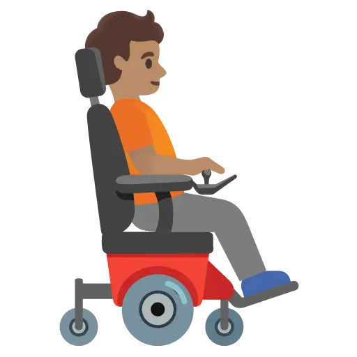 Person in Motorized Wheelchair Facing Right: Medium Skin Tone