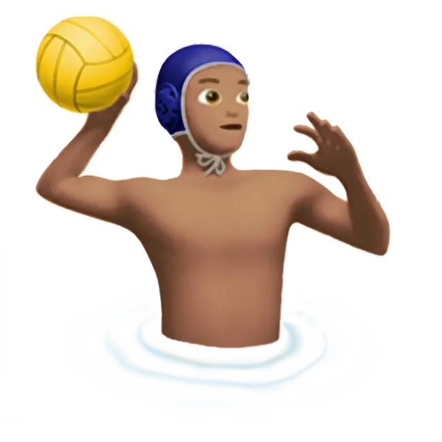 Man Playing Water Polo: Medium Skin Tone