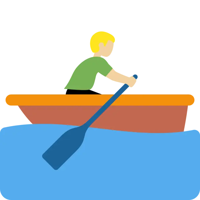 Man Rowing Boat: Medium-Light Skin Tone