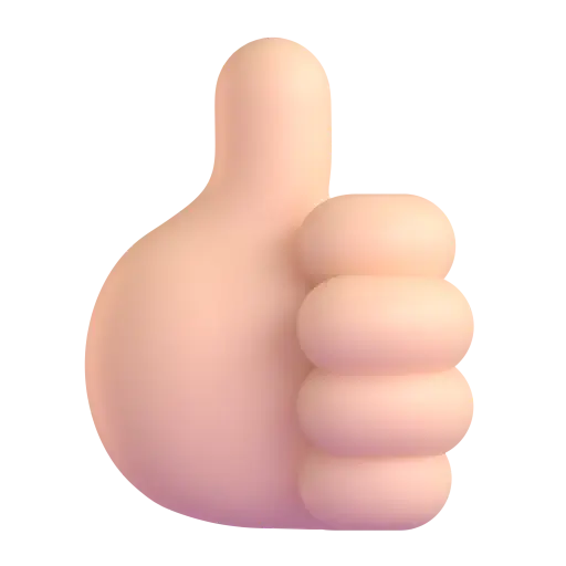 Thumbs Up: Light Skin Tone