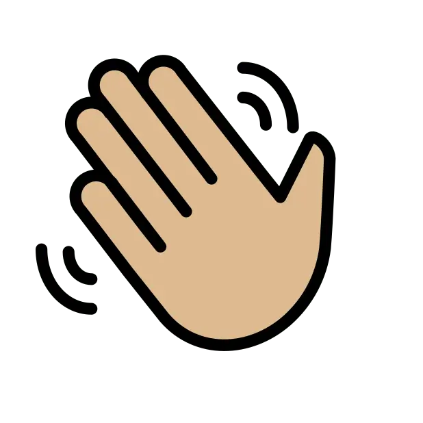 Waving Hand: Medium-Light Skin Tone