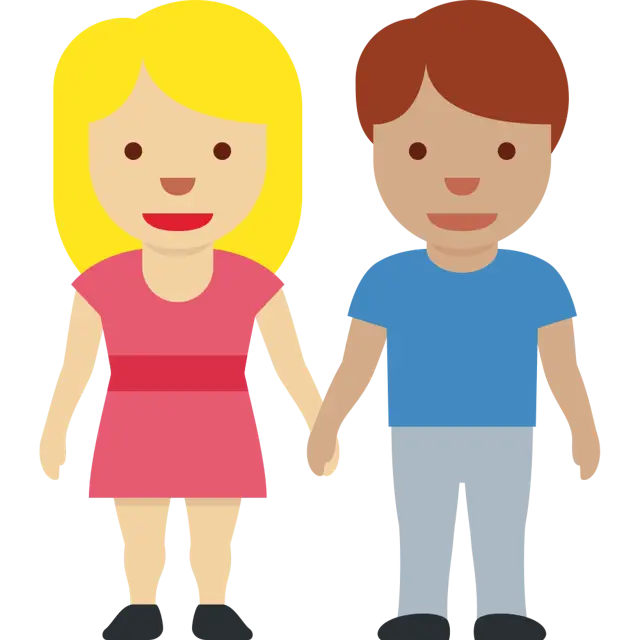 Woman And Man Holding Hands: Medium-Light Skin Tone, Medium Skin Tone