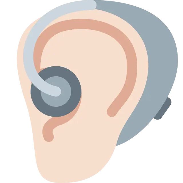 Ear With Hearing Aid: Light Skin Tone