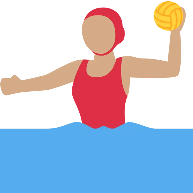 Woman Playing Water Polo: Medium Skin Tone