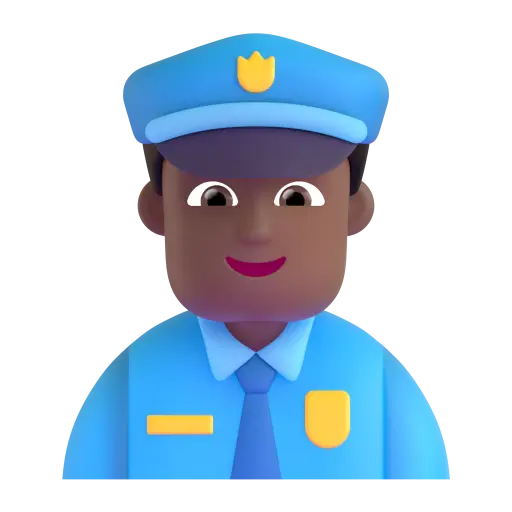 Man Police Officer: Medium-Dark Skin Tone