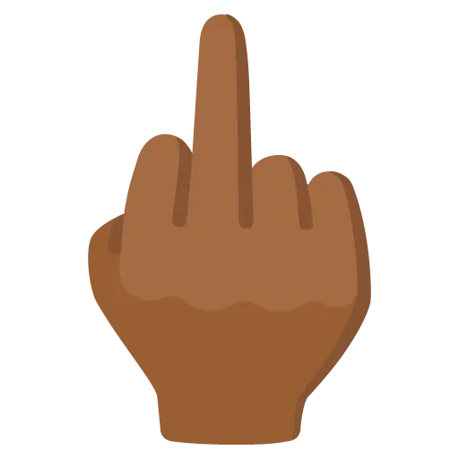 Middle Finger: Medium-Dark Skin Tone