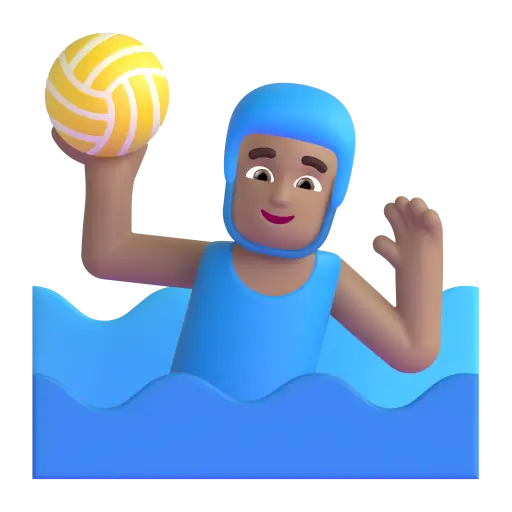 Man Playing Water Polo: Medium Skin Tone