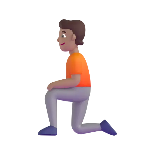 Person Kneeling: Medium Skin Tone