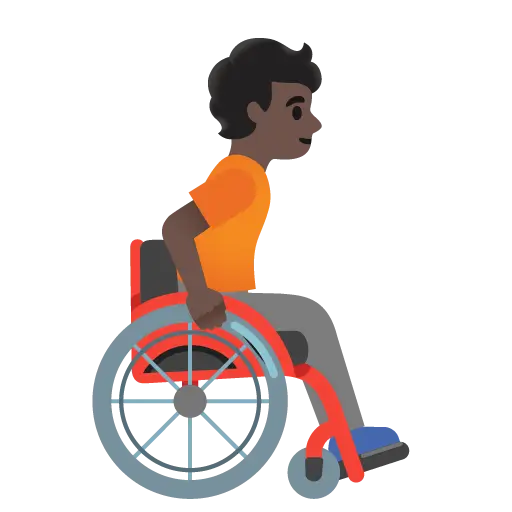 Person in Manual Wheelchair Facing Right: Dark Skin Tone