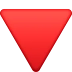 Abwärts gerichtetes rotes Dreieck