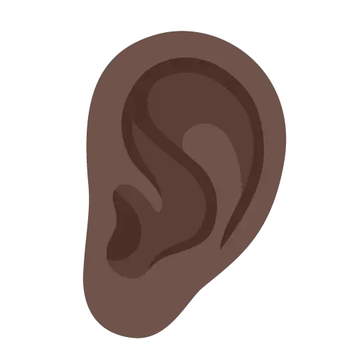 Ear: Dark Skin Tone