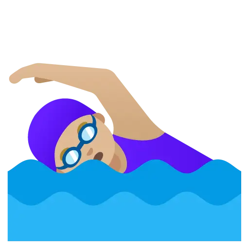 Woman Swimming: Medium-Light Skin Tone