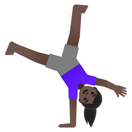 Woman Cartwheeling: Dark Skin Tone