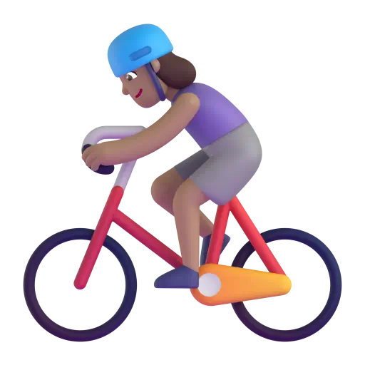 Woman Biking: Medium Skin Tone