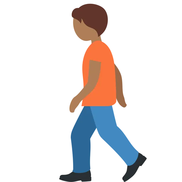 Person Walking: Medium-Dark Skin Tone