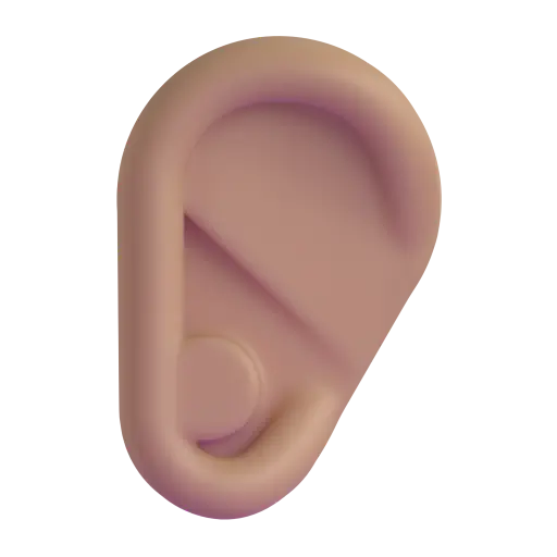 Ear: Medium Skin Tone