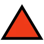 Felfelé mutató piros háromszög
