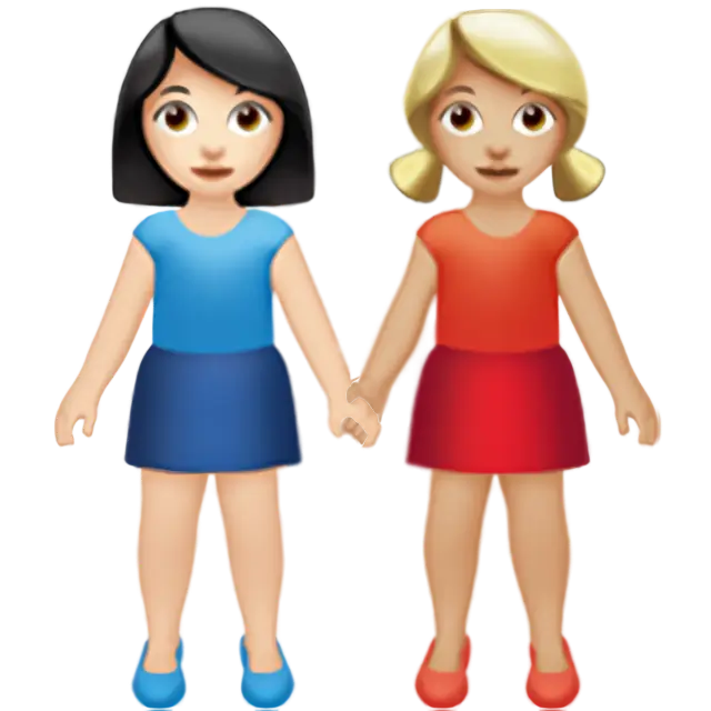 Women Holding Hands: Light Skin Tone, Medium-Light Skin Tone