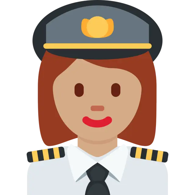 Woman Pilot: Medium Skin Tone