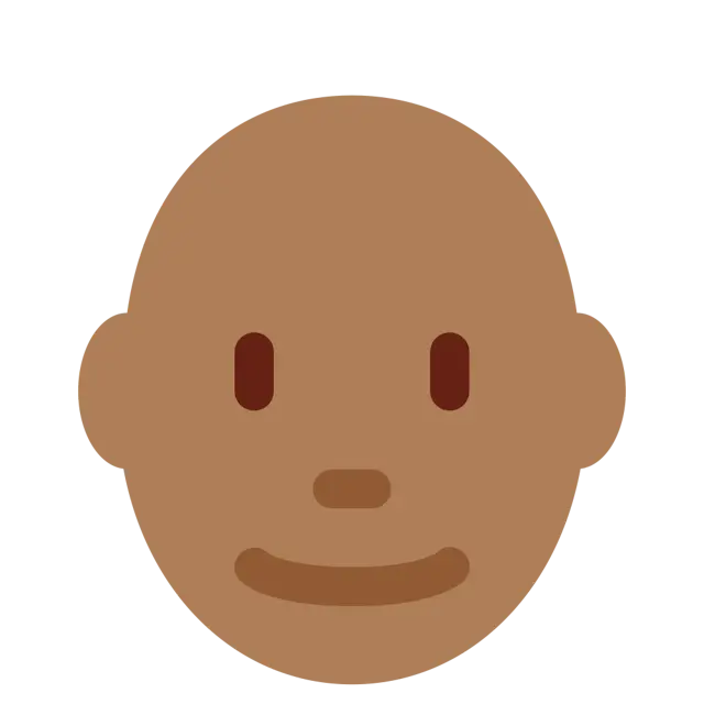 Man: Medium-Dark Skin Tone, Bald