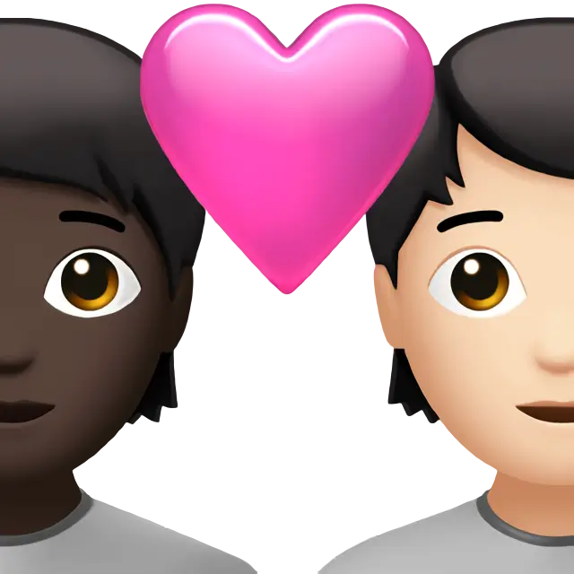 Couple with Heart: Person, Person, Dark Skin Tone, Light Skin Tone