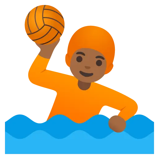 Person Playing Water Polo: Medium-Dark Skin Tone