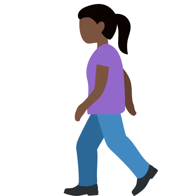 Woman Walking: Dark Skin Tone