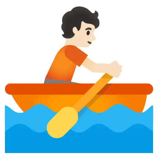 Person Rowing Boat: Light Skin Tone