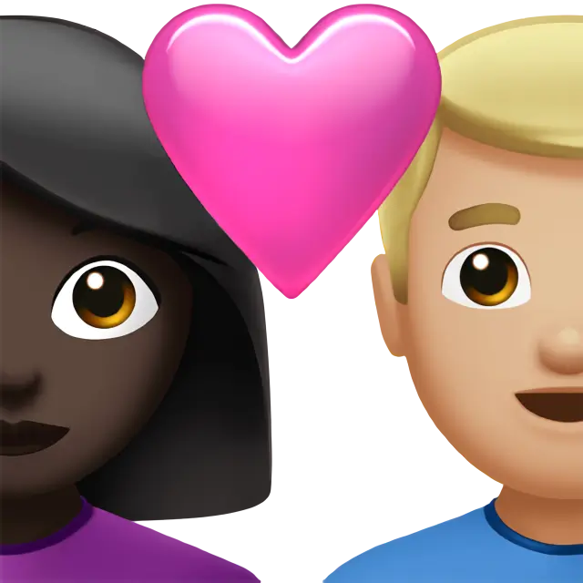 Couple with Heart: Woman, Man, Dark Skin Tone, Medium-Light Skin Tone