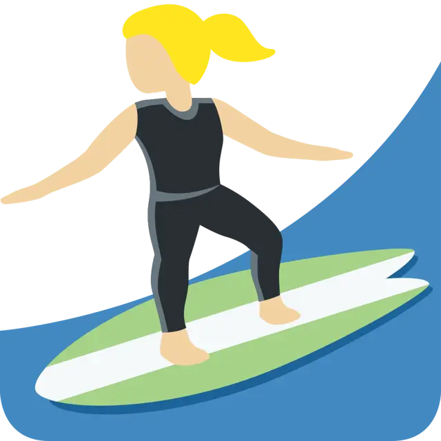 Woman Surfing: Medium-Light Skin Tone