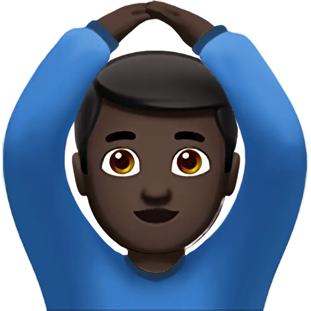 Man Gesturing OK: Dark Skin Tone