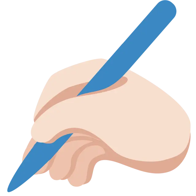 Writing Hand: Light Skin Tone