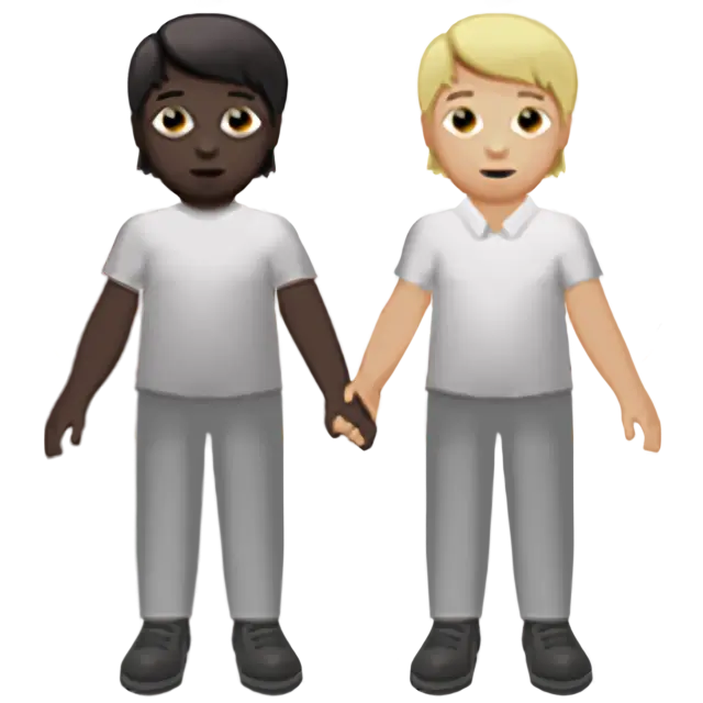 People Holding Hands: Dark Skin Tone, Medium-Light Skin Tone