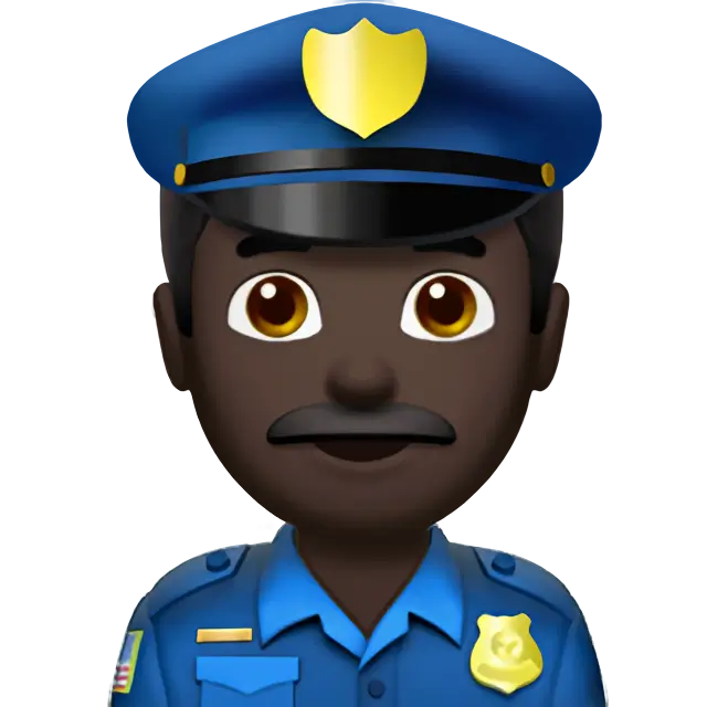 Man Police Officer: Dark Skin Tone