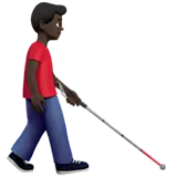 Man with White Cane Facing Right: Dark Skin Tone