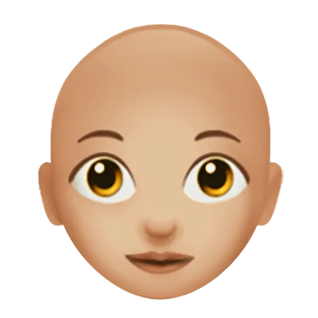 Woman: Medium-Light Skin Tone, Bald