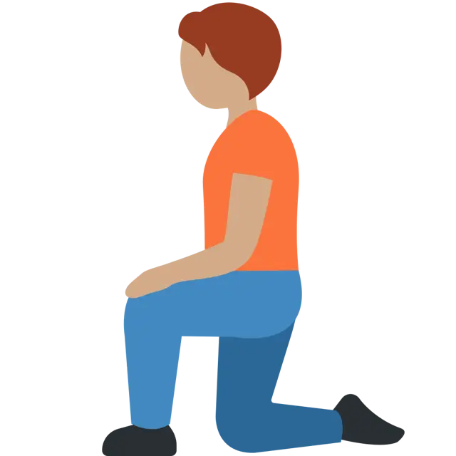 Person Kneeling: Medium Skin Tone