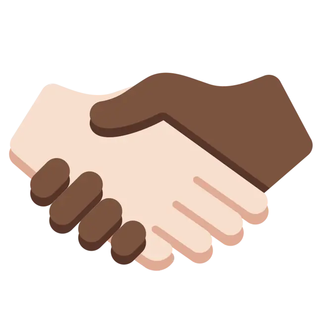 Handshake: Light Skin Tone, Dark Skin Tone