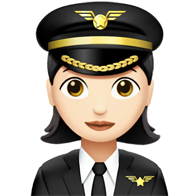 Woman Pilot: Light Skin Tone