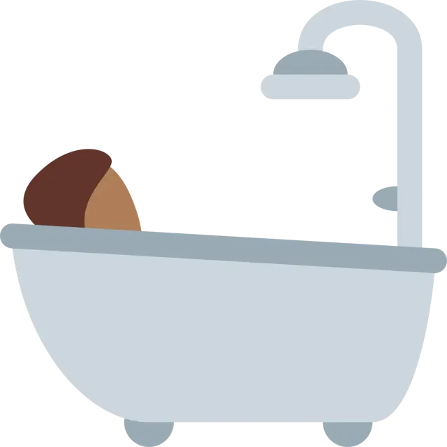 Person Taking Bath: Medium-Dark Skin Tone