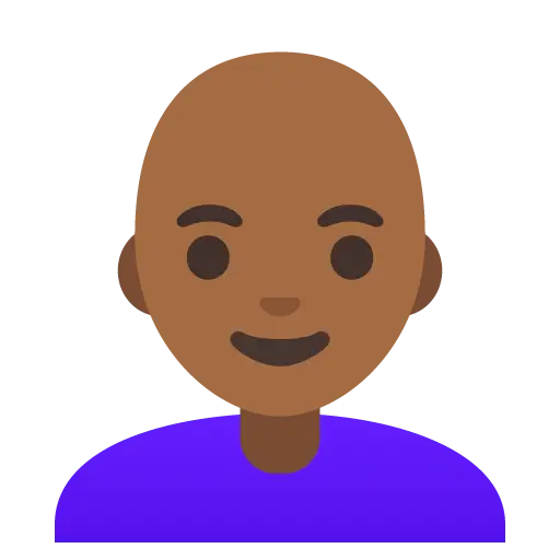 Woman: Medium-Dark Skin Tone, Bald