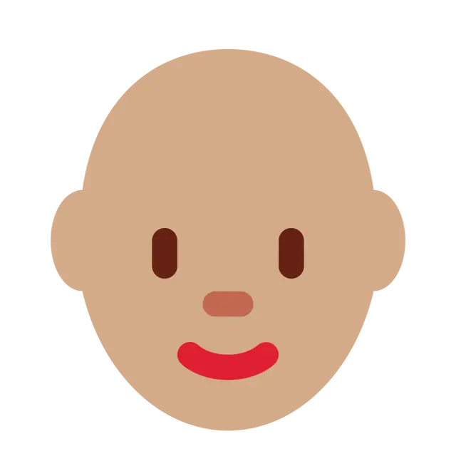 Woman: Medium Skin Tone, Bald